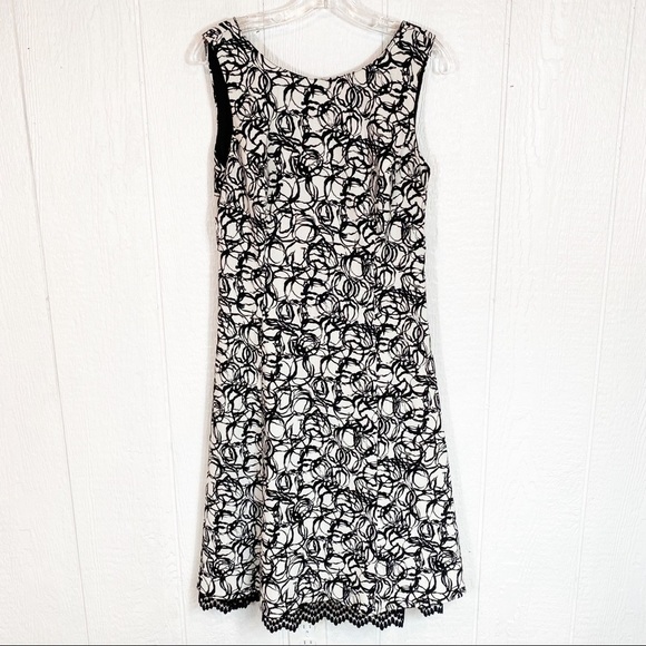 Linea Domani Black and White Dress 8 - Picture 1 of 9